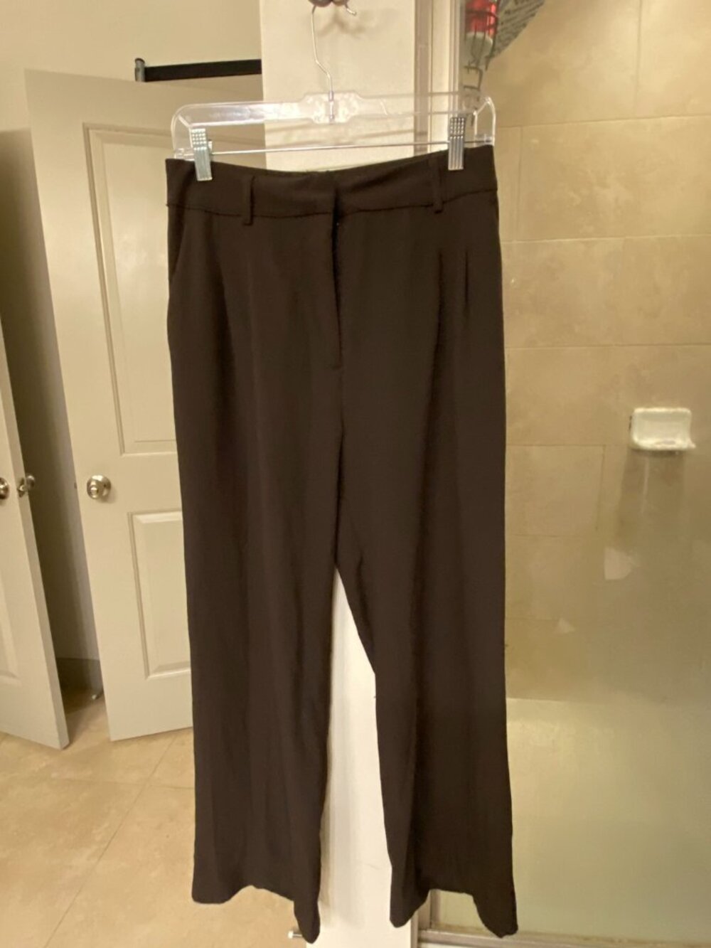 Shinestar Brown Womens Wide Leg Dress Pants Size Small